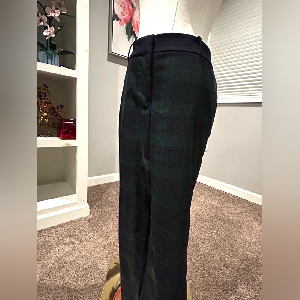 LOFT Size 8 Blue Green Plaid Dress Pants - Picture 2 of 6